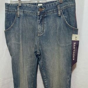 Radcliffe London waist high rise faded denim jeans